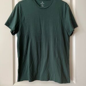 H&M Men's Short Sleeve Crew Tee in Forest Green